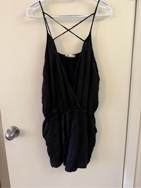Love Riche Black Crisscross Strap Slip Romper